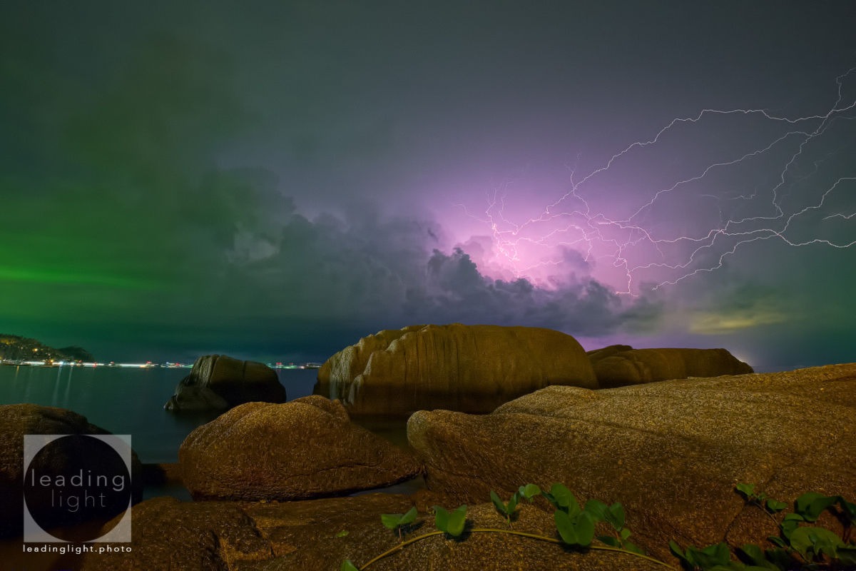 Lightning approaches Koh Tao, Thailand.