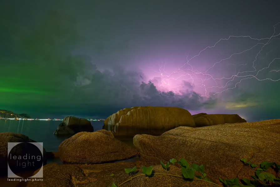 Lightning approaches Koh Tao, Thailand.