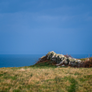 A typical Herm granite drystone wall.