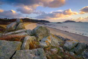 Fishermen's Beach, Herm at sunset.