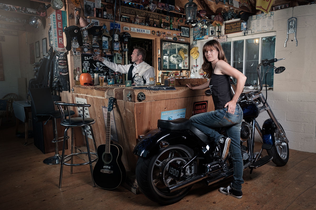 The private bar made a very cool setting for Nina's shoot.