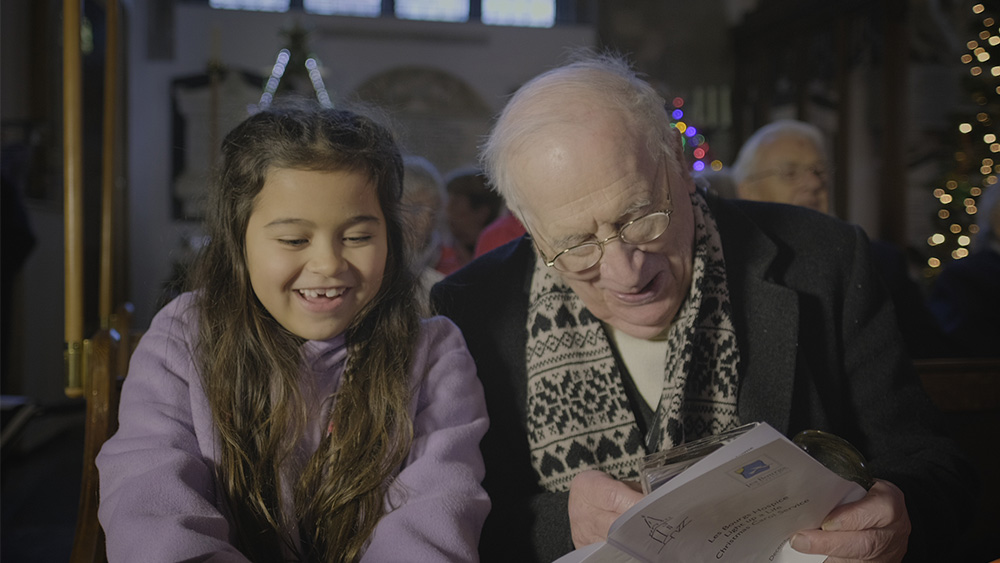 Still from States of Guernsey Christmas film